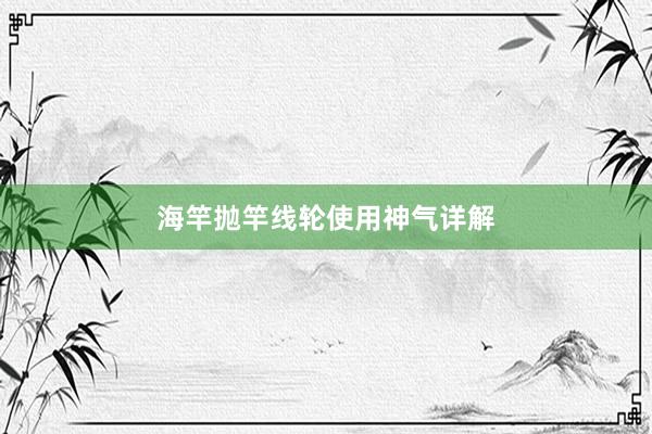 海竿抛竿线轮使用神气详解